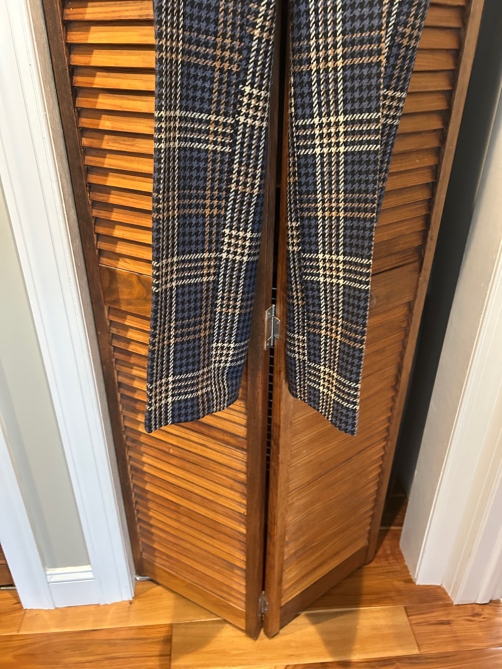 Boston Proper Navy, Brown & Cream Plaid Double-Breasted Suit Set - Picture 12 of 15